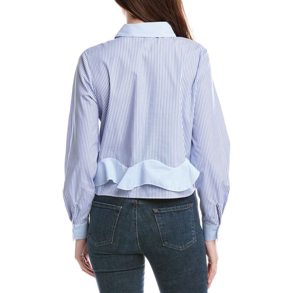 Nicole Miller Womens Shirt, Blue - Picture 2 of 4
